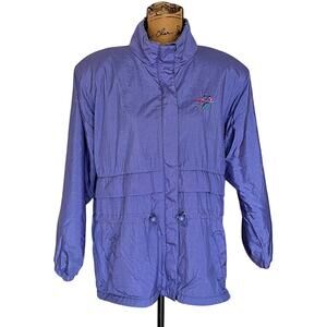 VTG Northern Sun Purple Fleece Lined Embroidered Windbreaker Jacket Women's M/L